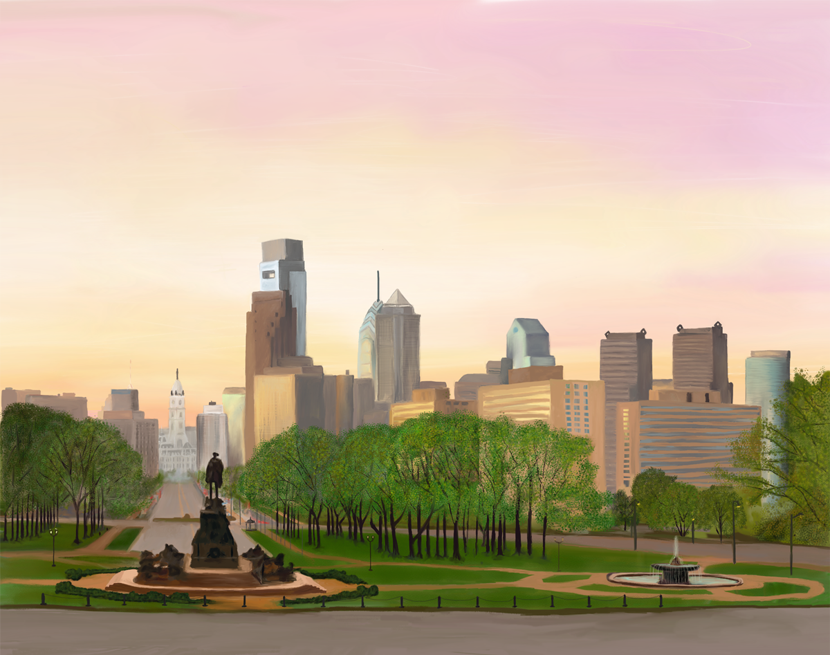Illustration of the Philadelphia Parkway.